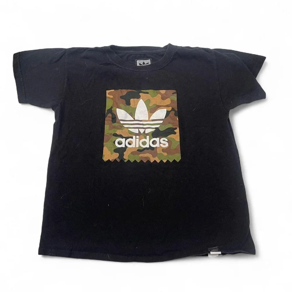 Adidas black cotton‎ t shirt